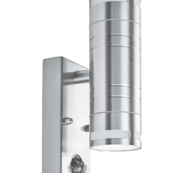 Discount Searchlight Wandleuchte Up Down IP44 Außen Bewegungsmelder Stahl