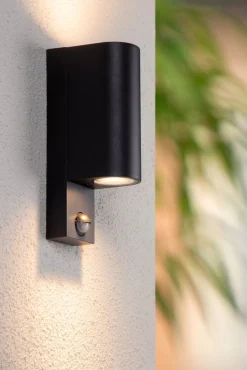 Wandleuchte Up Down Sensor Aluminium H:23 cm IP65 GU10* Außenwandleuchten|Fassadenstrahler
