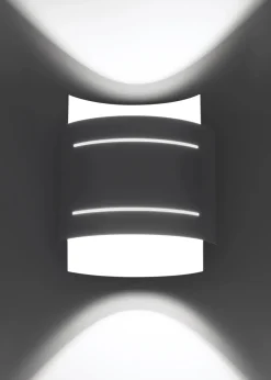 Sollux Wandleuchte Up Down Weiß 23 cm Metall Lichtmuster* Wohnzimmerlampen|Moderne Lampen