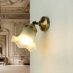 Clearance Giovanni Battista Wandleuchte verstellbar Echt-Messing Glas E14