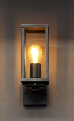 Eco-Light Wandleuchte Vintage Aluminium Schwarz H:32 cm IP44 E27* Metall Lampen|Vintage Lampen