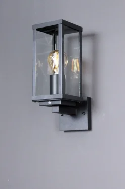 Eco-Light Wandleuchte Vintage Aluminium Schwarz H:32 cm IP44 E27* Metall Lampen|Vintage Lampen