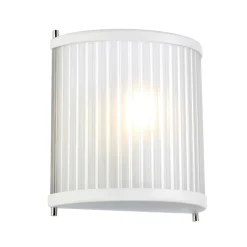 Elstead Wandleuchte Weiß Glas Metall Jugendstil E27 CARILA* Wohnzimmerlampen|Glaslampen