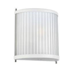 Elstead Wandleuchte Weiß Glas Metall Jugendstil E27 CARILA* Wohnzimmerlampen|Glaslampen