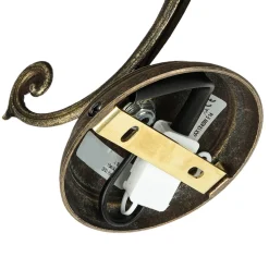 Giovanni Battista Wandleuchte Weiß Glasschirm Vintage Ricciolo* Metall Lampen|Messinglampen