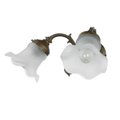 Giovanni Battista Wandleuchte Weiß Glasschirm Echt-Messing Ricciolo* Wandleuchten|Küchenlampen