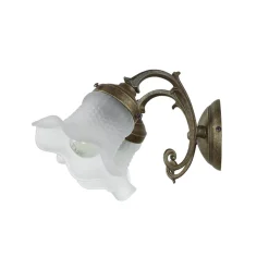 Giovanni Battista Wandleuchte Weiß Glasschirm Echt-Messing Ricciolo* Wandleuchten|Küchenlampen