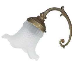 Giovanni Battista Wandleuchte Weiß Glasschirm Echt-Messing Ricciolo* Wandleuchten|Küchenlampen