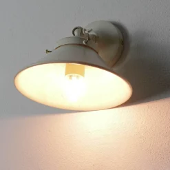 Best Giovanni Battista Wandleuchte Weiß Gold Shabby Chic aus Messing