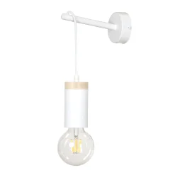 Best Emibig Wandleuchte Weiß Holz Retro minimalistisch E27