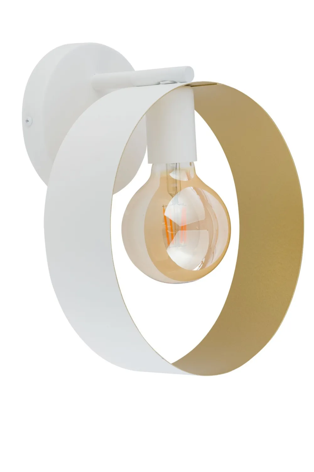 Sigma Wandleuchte Weiß Innen Gold Metall E27 Ø25 cm Ring* Wandleuchten|Flurlampen