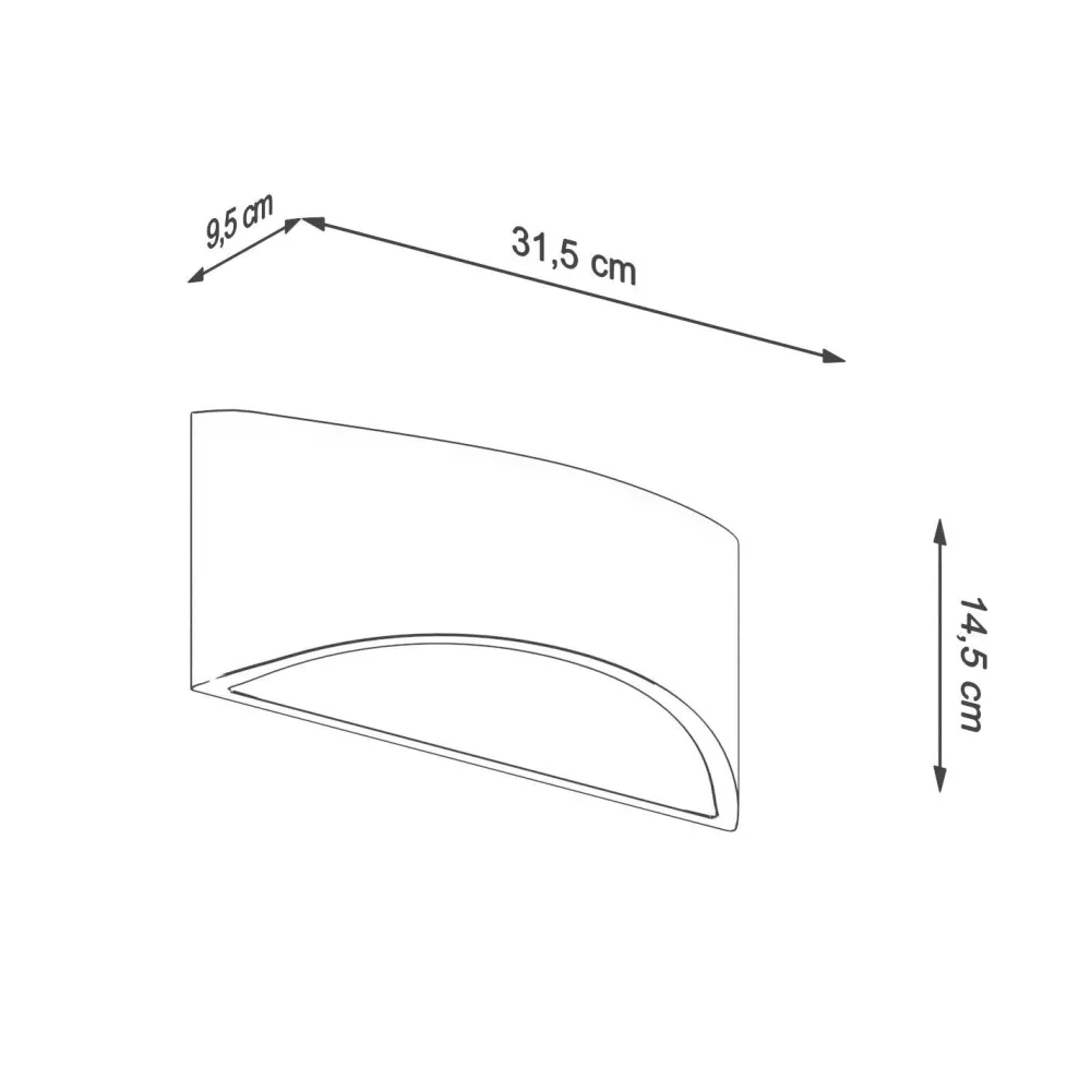 Sollux Wandleuchte Weiß Keramik 31,5 cm Up Down bemalbar G9* Wandleuchten|Flurlampen