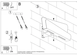 Sale Sollux Wandleuchte Weiß Metall 40 cm Modern indirekt DALIM