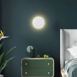 Online TK Lighting Wandleuchte Weiß Metall flach rund Ø 20 cm Modern