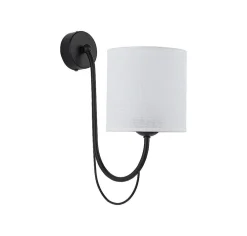 Jupiter Wandleuchte Weiß Schwarz SALNIO Wandlampe Bett* Wandleuchten|Stofflampen