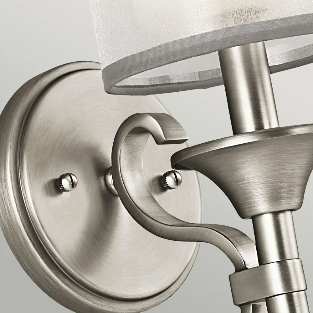 Elstead Wandleuchte Weiß Zinn antik Glas Leinen Metall Modern* Wandleuchten|Glaslampen