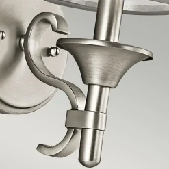 Elstead Wandleuchte Weiß Zinn antik Glas Leinen Metall Modern* Wandleuchten|Glaslampen