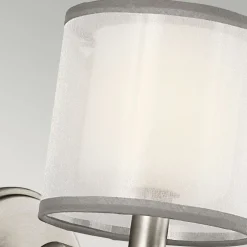 Elstead Wandleuchte Weiß Zinn antik Glas Leinen Metall Modern* Wandleuchten|Glaslampen