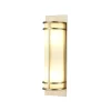 Elstead Wandleuchte 2x E27 in Messing Creme Glas Metall SHOJI