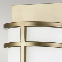 Elstead Wandleuchte 2x E27 in Messing Creme Glas Metall SHOJI