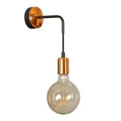 Outlet Emibig Wandleuchte ZETA Schwarz Kupfer Retro stylisch