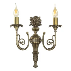 Giovanni Battista Wandleuchter 2-flmg Weiß aus Echt-Messing* Metall Lampen|Messinglampen