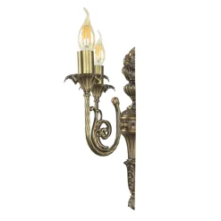 Giovanni Battista Wandleuchter 2-flmg Weiß aus Echt-Messing* Metall Lampen|Messinglampen