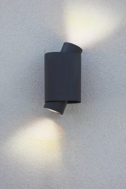 Eco-Light Wandspot Anthrazit Up Down H:20 cm IP44 GU10 flexibel* Metall Lampen|Moderne Außenleuchten