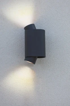 Eco-Light Wandspot Anthrazit Up Down H:20 cm IP44 GU10 flexibel* Metall Lampen|Moderne Außenleuchten