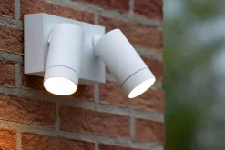 Wandspot Bewegungsmelder flexibel Weiß GU10 B:18 cm* Außenleuchten Mit Bewegungsmelder|Metall Lampen