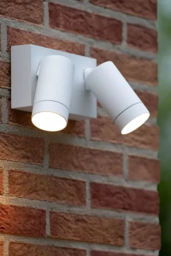 Wandspot Bewegungsmelder flexibel Weiß GU10 B:18 cm* Außenleuchten Mit Bewegungsmelder|Metall Lampen