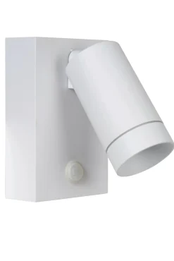 Wandspot Bewegungsmelder flexibel Weiß GU10 H:15 cm* Außenleuchten Mit Bewegungsmelder|Metall Lampen