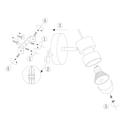 Best Steinhauer Wandspot flexibel Metall H:12 cm inkl. GU10 akzentuiert