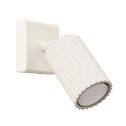 Sollux Wandspot GU10 B: 8 cm klein in Creme aus Aluminium