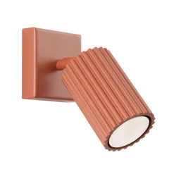 Sollux Wandspot GU10 B: 8 cm klein Rot schwenkbar Modern Aluminium* Flurlampen|Wohnzimmerlampen