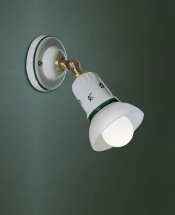 Ferroluce Wandspot Metall Keramik E14 verstellbar Landhaus DILICA