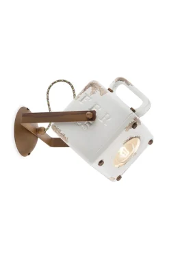 Ferroluce Wandspot Metall Keramik E27 verstellbar eckig SOFIA