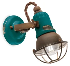 Outlet Ferroluce Wandspot Metall Keramik E14 verstellbar Vintage Design