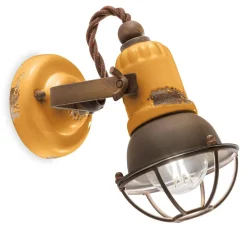 Outlet Ferroluce Wandspot Metall Keramik verstellbar E14 Vintage Design