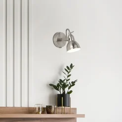 Searchlight Wandspot Metall verstellbar GU10 bis 50 W in Silber* Bürolampen|Wohnzimmerlampen