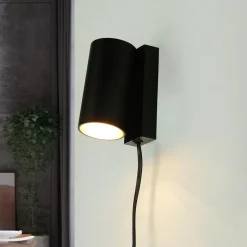 Sale Nowodvorski Wandspot mit Schalter Kabel Schwarz Gold GU10