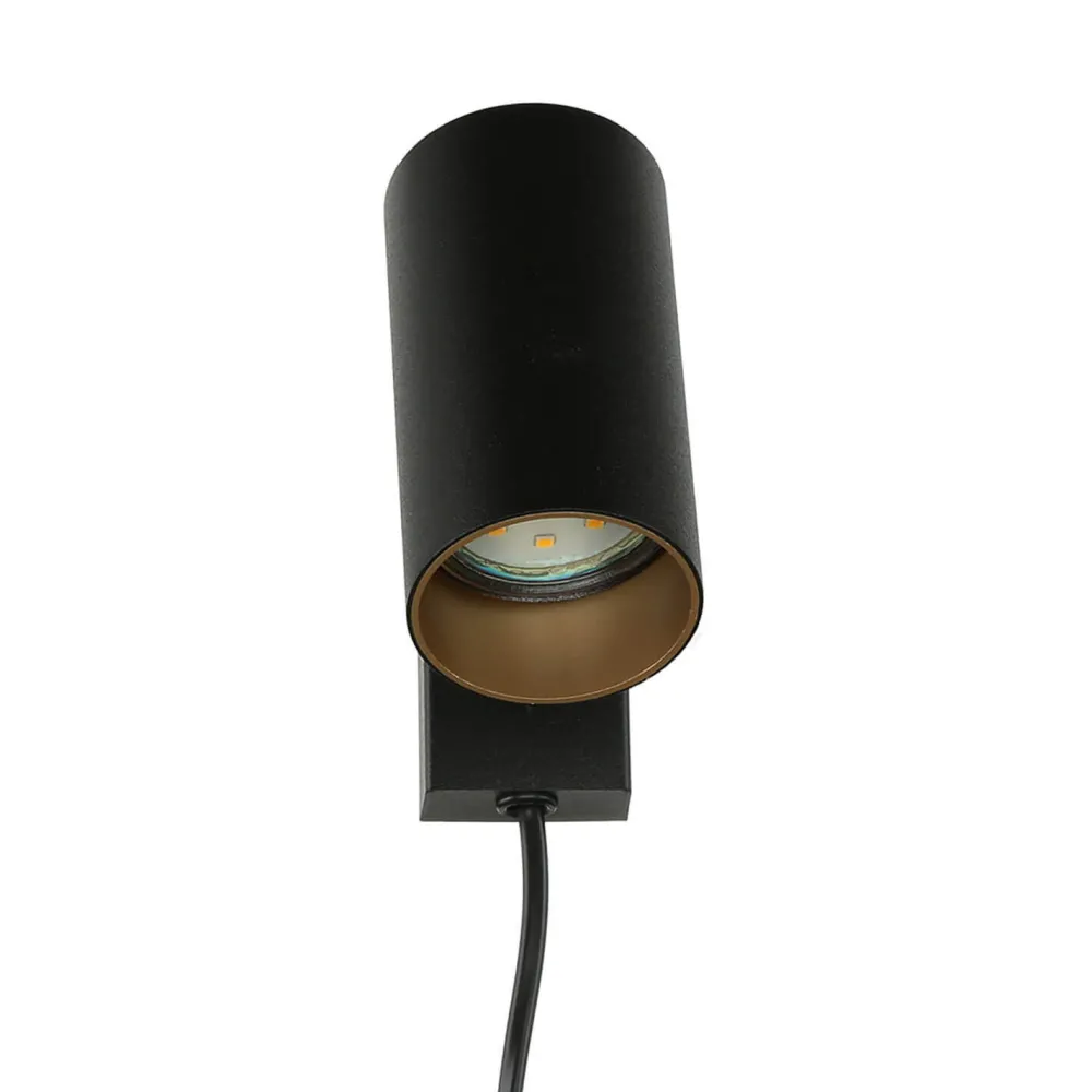 Sale Nowodvorski Wandspot mit Schalter Kabel Schwarz Gold GU10