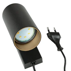 Sale Nowodvorski Wandspot mit Schalter Kabel Schwarz Gold GU10