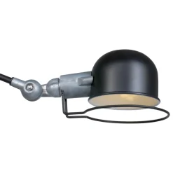 Hot Steinhauer Wandspot mit Stecker in Schwarz Silber E14 flexibel