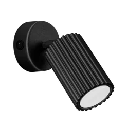 Sollux Wandspot Schwarz GU10 B: 8 cm klein schwenkbar Modern Alu* Flurlampen|Wohnzimmerlampen