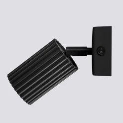 Sollux Wandspot Schwarz GU10 B: 8 cm klein schwenkbar Modern Alu* Flurlampen|Wohnzimmerlampen