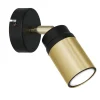 Best Luminex Wandspot Schwarz Messing Modern GU10 Wandlampe
