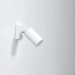 Outlet Sollux Wandspot Weiß B: 8 cm klein Metall schwenkbar