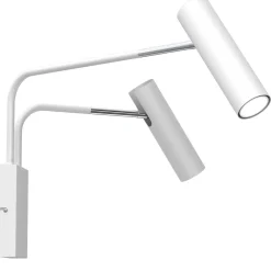 New Luminex Wandspot Weiß Grau Chrom Metall GU10 B:60 cm flexibel