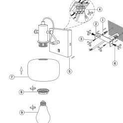 Outlet Steinhauer Wandstrahler blendarm Schwarz Rauchgrau E27 H:16 cm